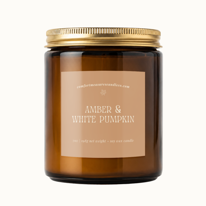 Amber & White Pumpkin Candle