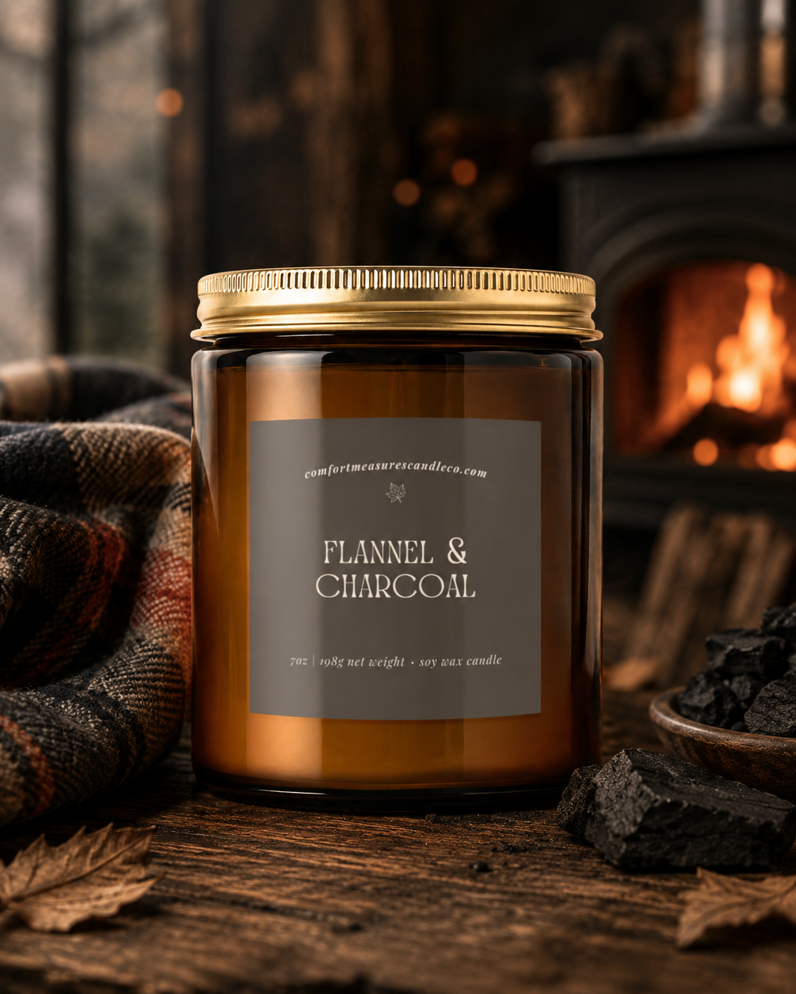 Flannel & Charcoal Candle